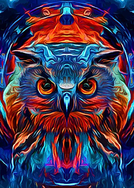 Owl Flaming Space