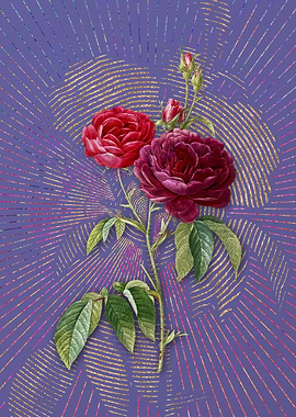 Vintage Purple Roses Art