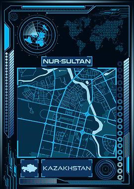 NUR SULTAN Map Kazakhstan