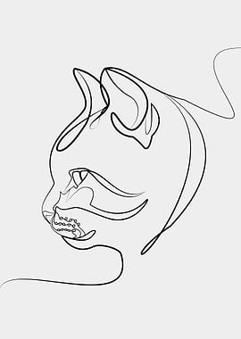 Line art Cat Animal