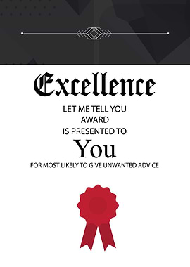 Sarcasm Funny Certificate