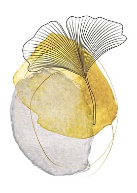 Abstract leaf modern art