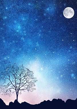 Starry Sky by the Moon