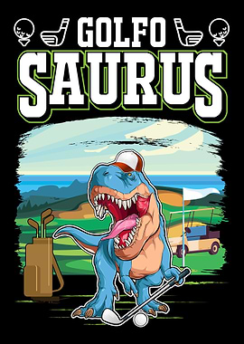 Dinosaur Golf playing Trex