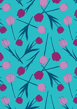 Purple tulips pattern