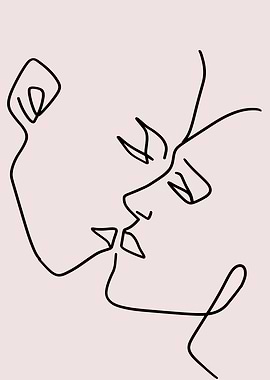 Couples single line art