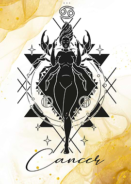 Zodiac sign cancer gold