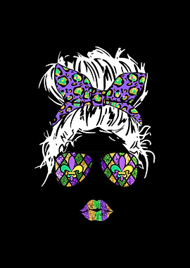 Mardi Gras Girl Bun Hair