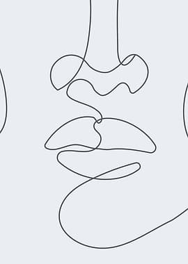Stylish woman face lineart