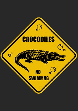 Crocodile Road Sign