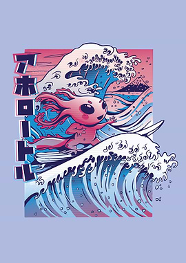 little surfing Axolotl