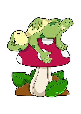 Frog Sleeping Mushroom