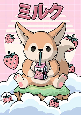 Fennec Fox Strawberry Milk
