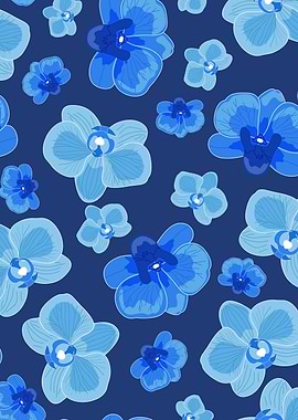 Blue orchid pattern