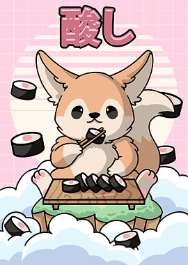 Kawaii Fennec Fox Sushi