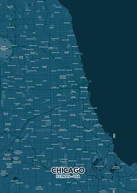 Poster Chicago map