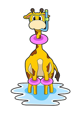 Giraffe Swimming