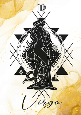 Zodiac sign virgo gold