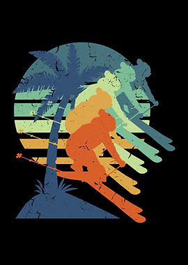 Retro Skiing Vintage Cool