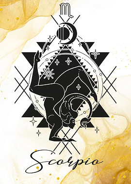 Zodiac sign Scorpio gold