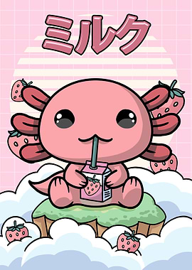 Axolotl Strawberry Milk