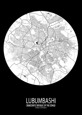 Lubumbashi City Map Moon