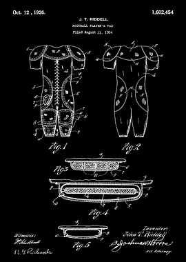 Football Pad patent 1924