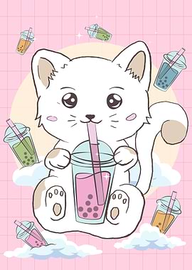 Kawaii Cat Boba Milk Tea