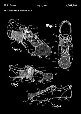 Soccer Shoes Patent 1980
