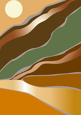 Sun mountain layer art