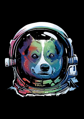 Rainbow astronaut dog