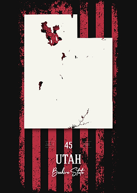 Utah State Map USA