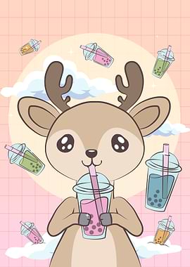 Kawaii Deer Boba Milk Tea