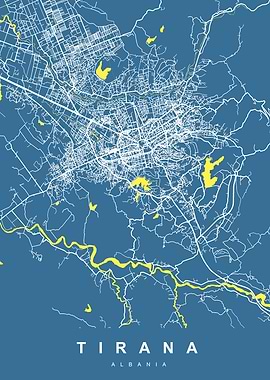 TIRANA Map ALBANIA