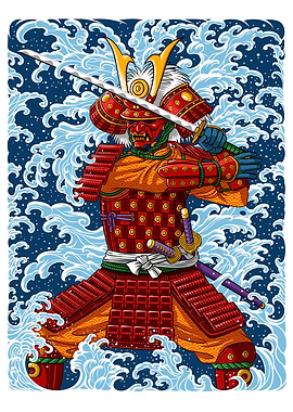 Samurai battling Tsunami