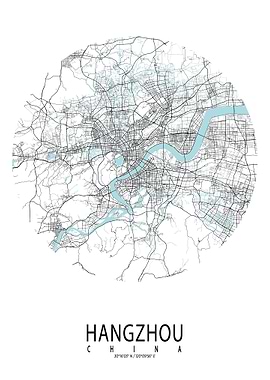 Hangzhou City Map Circle