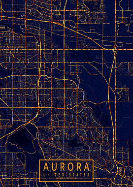 Aurora Map City At Night
