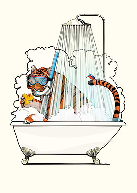 Tiger in the Shower