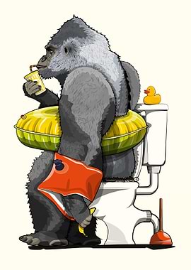 Gorilla on the Toilet