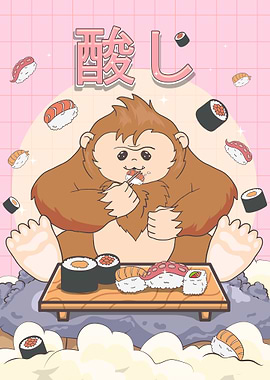 Kawaii Bigfoot Sushi