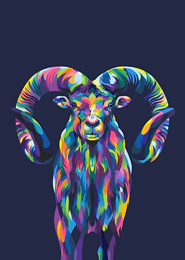 Ram in colorful style