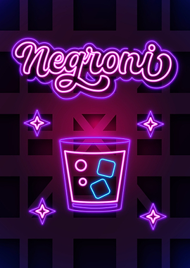 Negroni Neon Art Poster