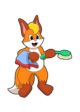 Fox Shower Towel Brush