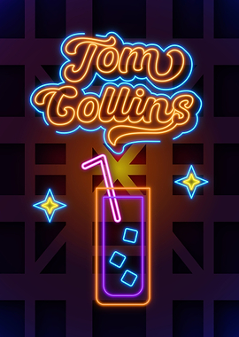 Tom Collins Neon Poster