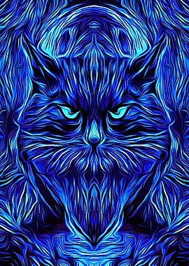 Black Cat Moon Night