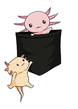 Cute Kawaii Axolotl Pocket