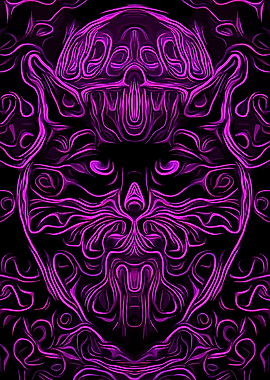 Black Cat Purple Lines