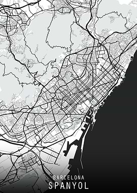 Maps barcelona spanyol