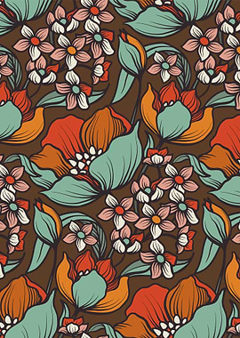 Neat Retro Floral 05