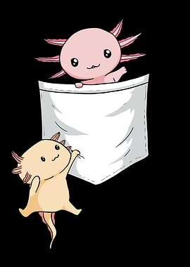 Cute Kawaii Axolotl Pocket
